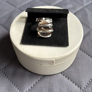 💍Silvertone Peach Rock-Stone Ring